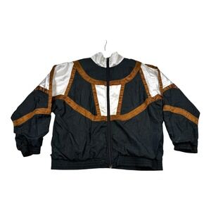 Vintage Sunterra Jacket Womens Large Black Texas Longhorns Windbreaker 90s Style